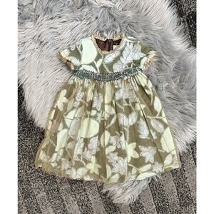 Trish Scully Child Dress Designer Girl's 6M Fall Holiday Ruffle Sequin Mint Aqua